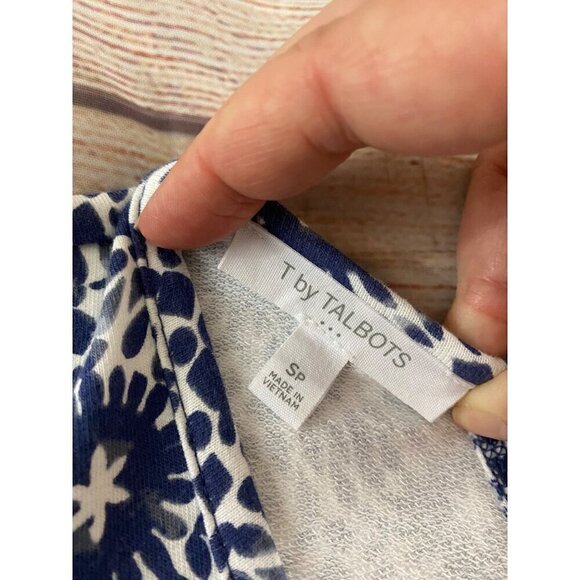 T By Talbots Women's Blue Printed A Line Soft Cotton Dress - SP - Picture 11 of 12